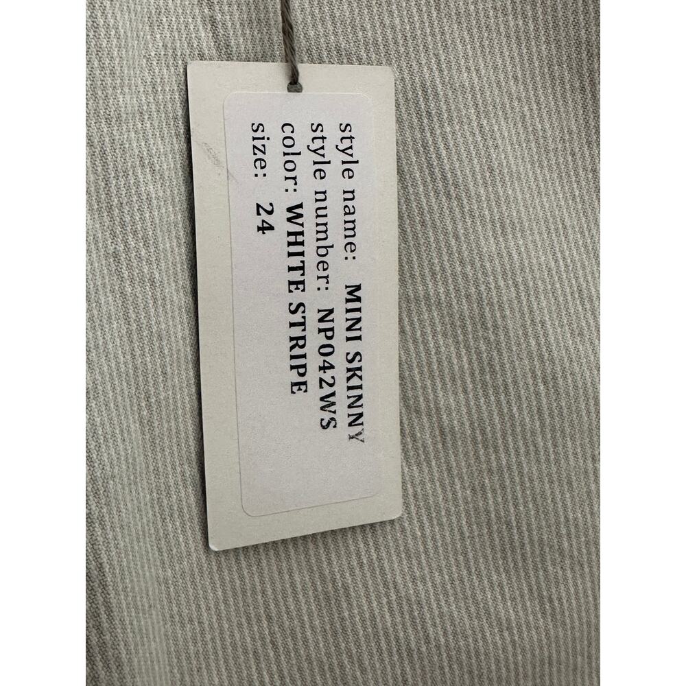 6397 white stripe mini skinny cropped jeans size 24- 0 - Picture 5 of 11